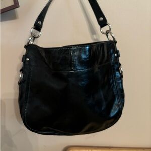 Coach Black Patent Leather Shoulder Bag